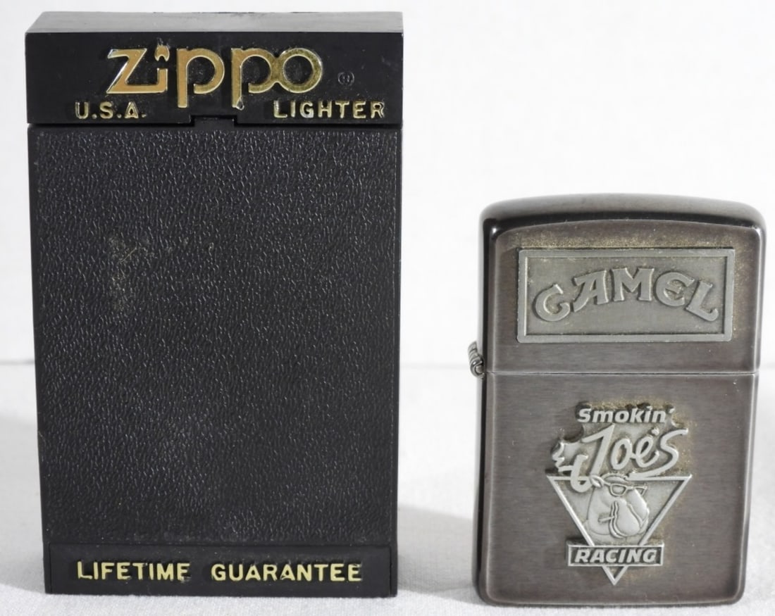 Smokin Joe's Racing Camel Zippo Sealed 1993: Sealed. Comes in a case.