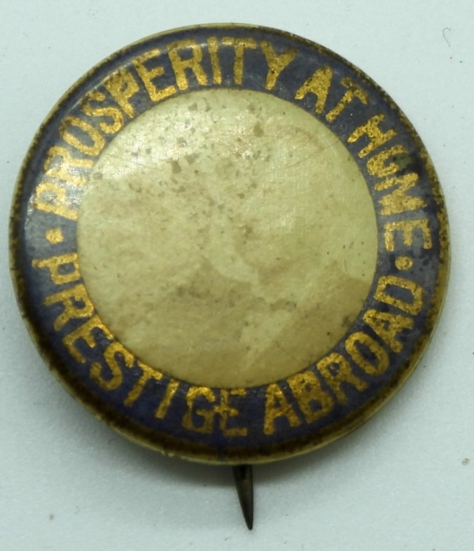 1900 William McKinley & Teddy Roosevelt Pin: Faded