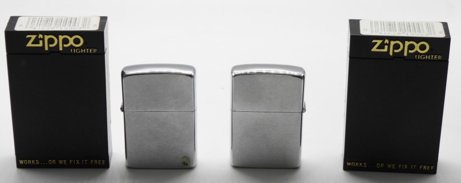 (2) Regular Brush Finished Chrome Zippos (1 of 3)