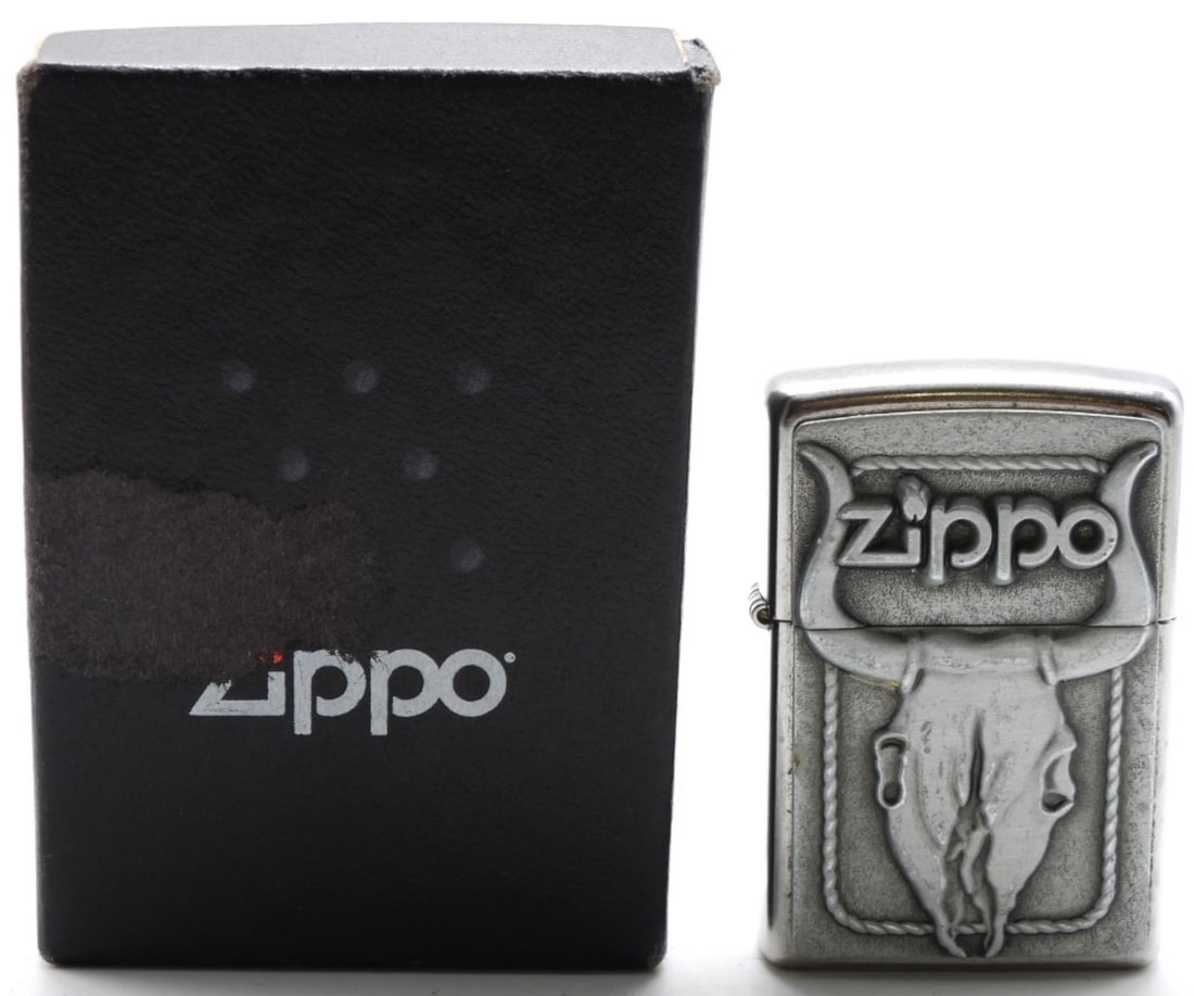 2012 Bull Skull Zippo Lighter Fired (1 of 4)