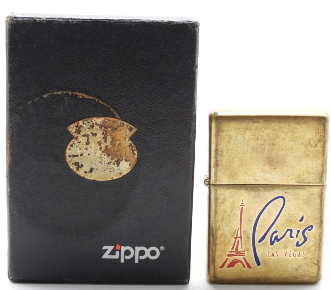 Paris Hotel Las Vegas Zippo 1998 Fired: Lighter has been fired. Comes with a box