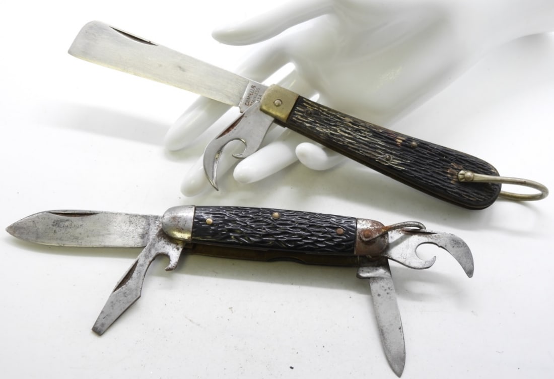 (2) Multi Function Pocket Knives: Imperial Kamp King Knife & Camillus Use S702 Folding Knife w Bottle Opener
