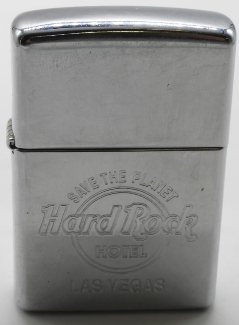 1999 Hard Rock Hotel Las Vegas Zippo Fired: Does not come with a box. Fired. Etched with the Hard Rock Hotel logo