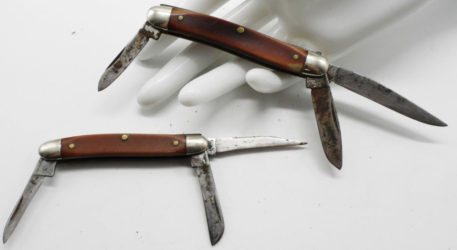 (2) Old Timer Three-Blade Pocket Knife: Same style two sizes