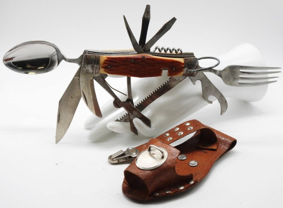 Hobo Camping Knife & Leather Sheath: Made in Japan