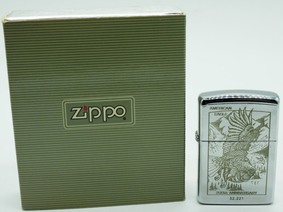 1994 American Eagle 200th Anniversary Zippo: Unfired. Comes in its original box. Limited Edition #32,221