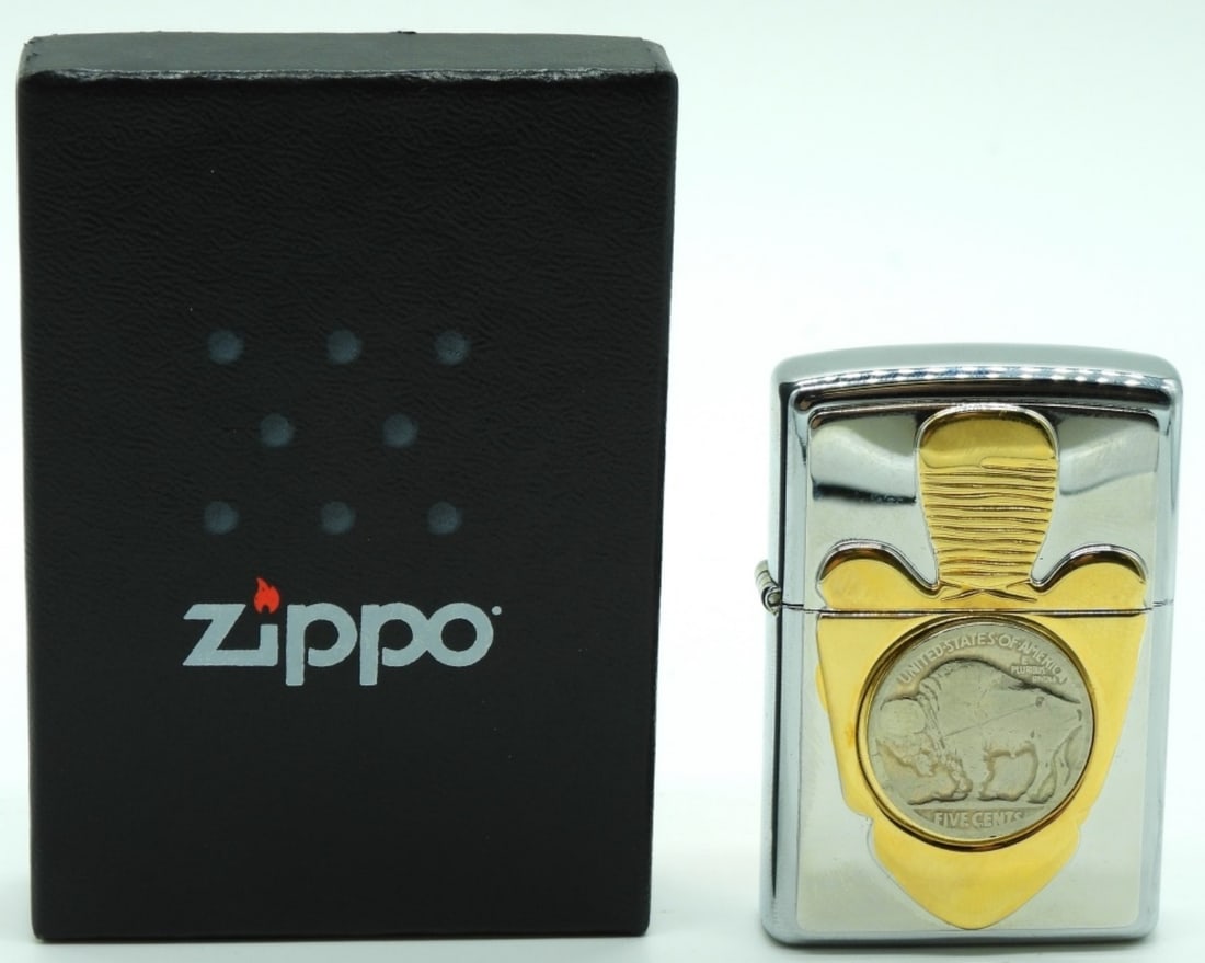 Buffalo Head Nickel Arrowhead Zippo Sealed: 1998. Does comes with a box. Sealed