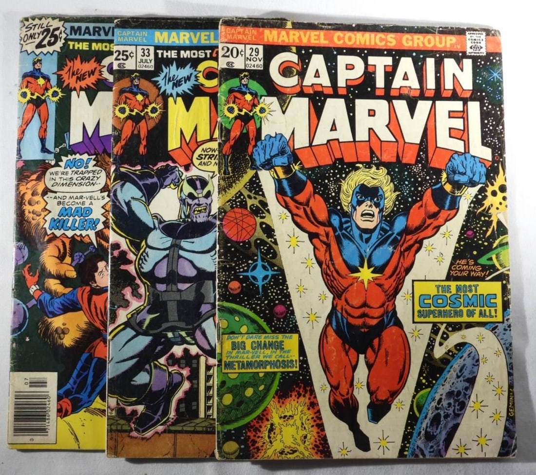 (3) Captain Marvel Bronze Age Comics: Numbers 29,33, & 45