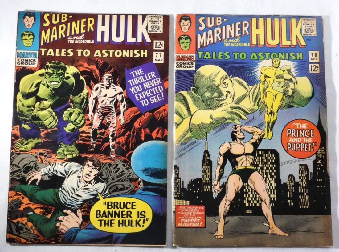 (2) Sub-Mariner & The Incredible Hulk VG: Numbers 77, & 78