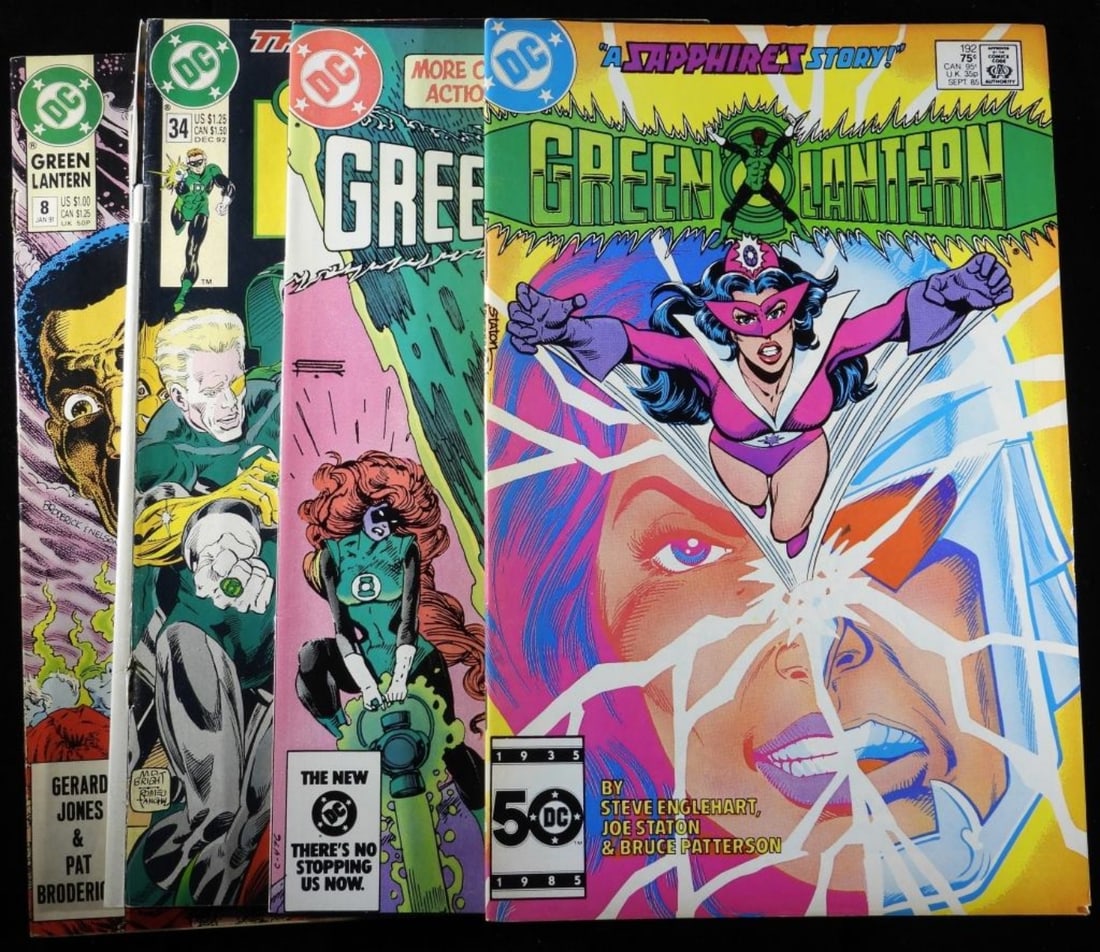 (4) Mixed Years Green Lantern: #8 1990, #34 1992, #169 1983, & 192 1985