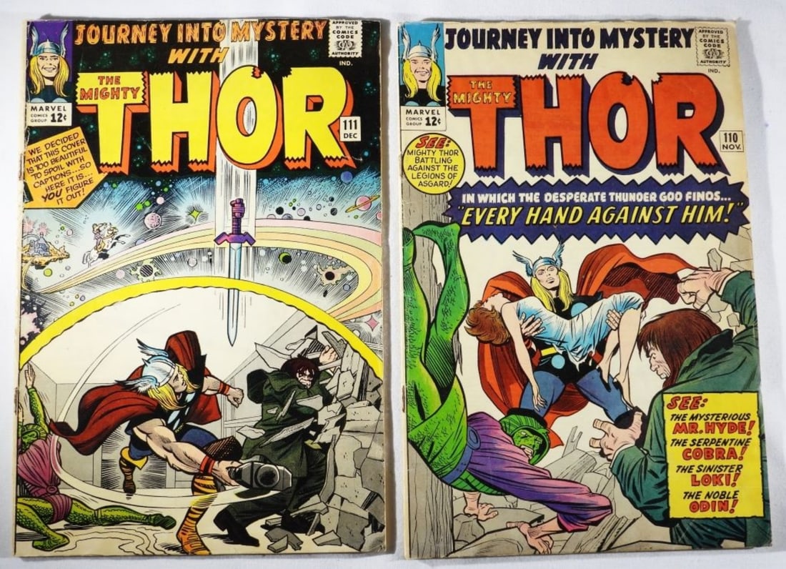 (2) Marvel Mighty Thor #110-111 G Condition (1 of 5)