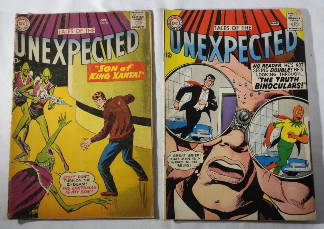 (2) Tales Of The Unexpected G-VG: Numbers: 47, & 87 (this comic is missing a small bit of the cover.)