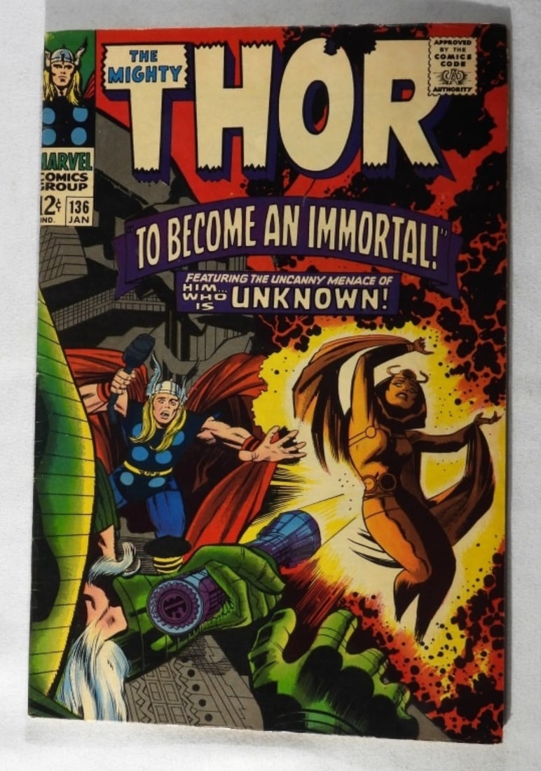 The Mighty Thor #136 G/VG 1967: G/VG condition with normal wear from the years and color fading along the inside of the cover.
