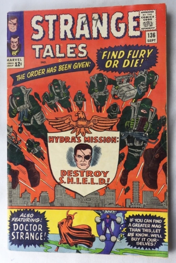 Marvel Strange Tales Silver Age G-VG: Number: 136 (There is "24" written on the front cover.)