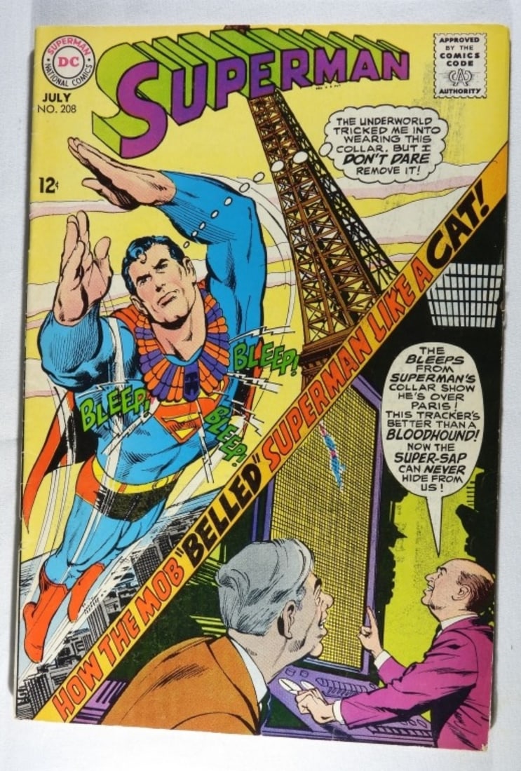 Silver Age DC Superman #208 1968 VG: Some color transfer but mostly bright and all together