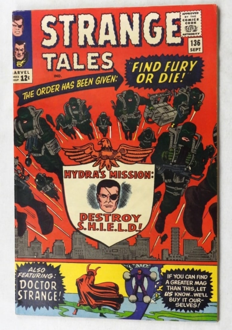 Silver Age: Marvel Strange Tales 1965 VG: VG condition with some crease. Nice color, 2nd appearance of S.H.I.E.L.D.