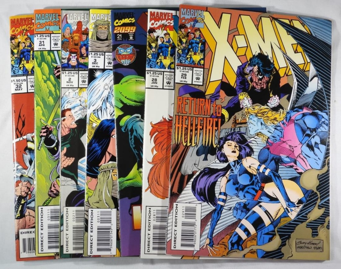 (7) Mixed X-Men Lot: (4) X-Men #28-32, (3) X-Men 2099 #2,3,& 21