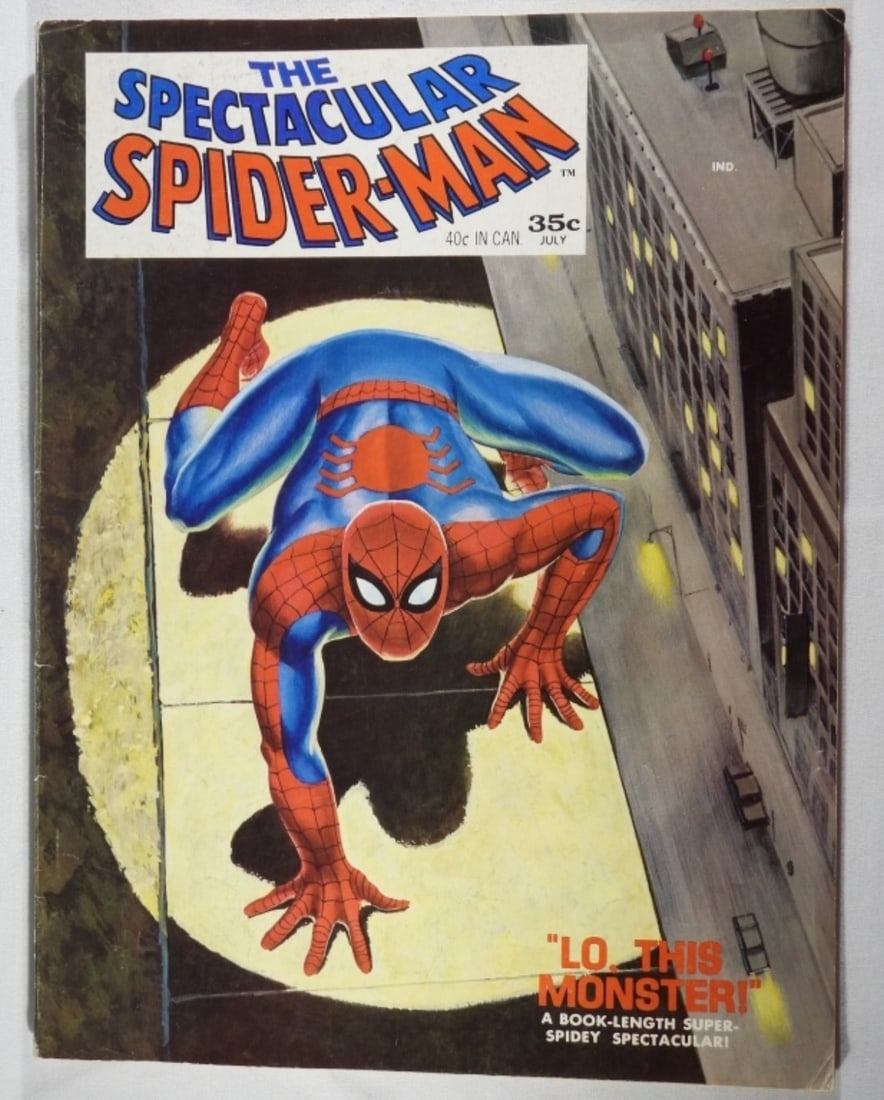 1968 The Spectacular Spider-Man Vol.1: This is a thicker, larger-sized comic. Black and white. creasing. VG condition