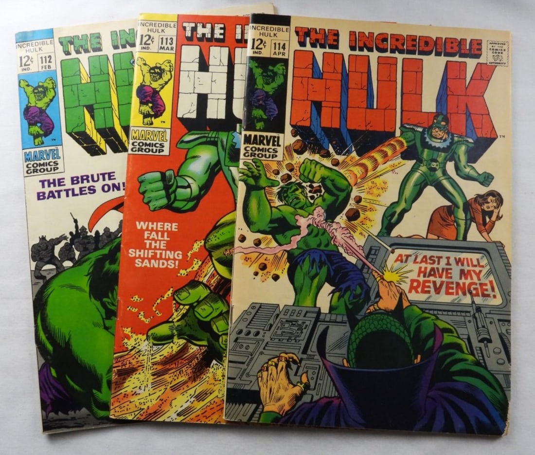(3) The Incredible Hulk Marvel #112,113,114 (G) (1 of 3)