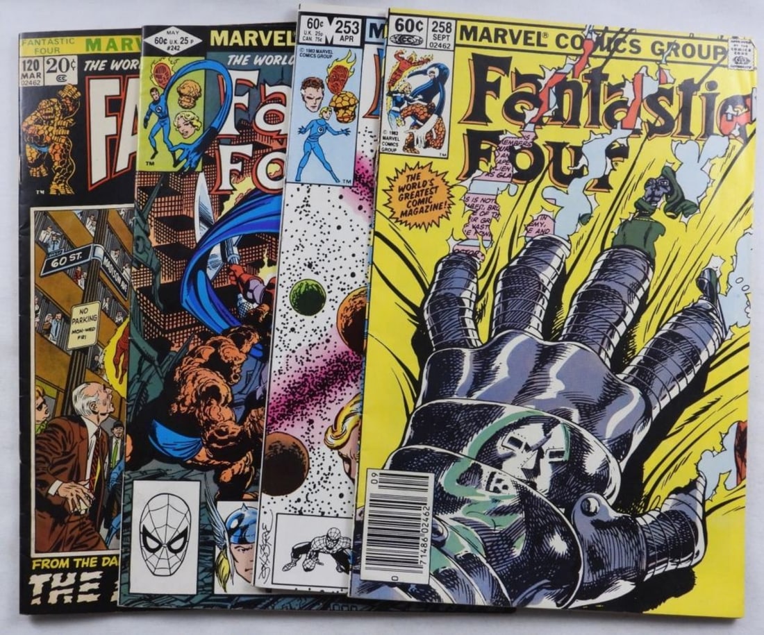 (4) Mixed Fantastic Four Comics VG: Numbers: 120, 242, 253, & 258