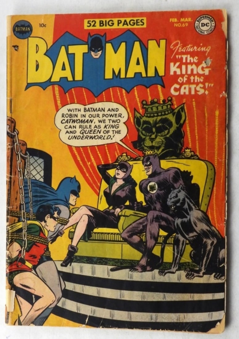 BATMAN #69 Rare Catwoman Cover: Â Golden Age DC 1952 INCOMPLETE 1st App CATMAN