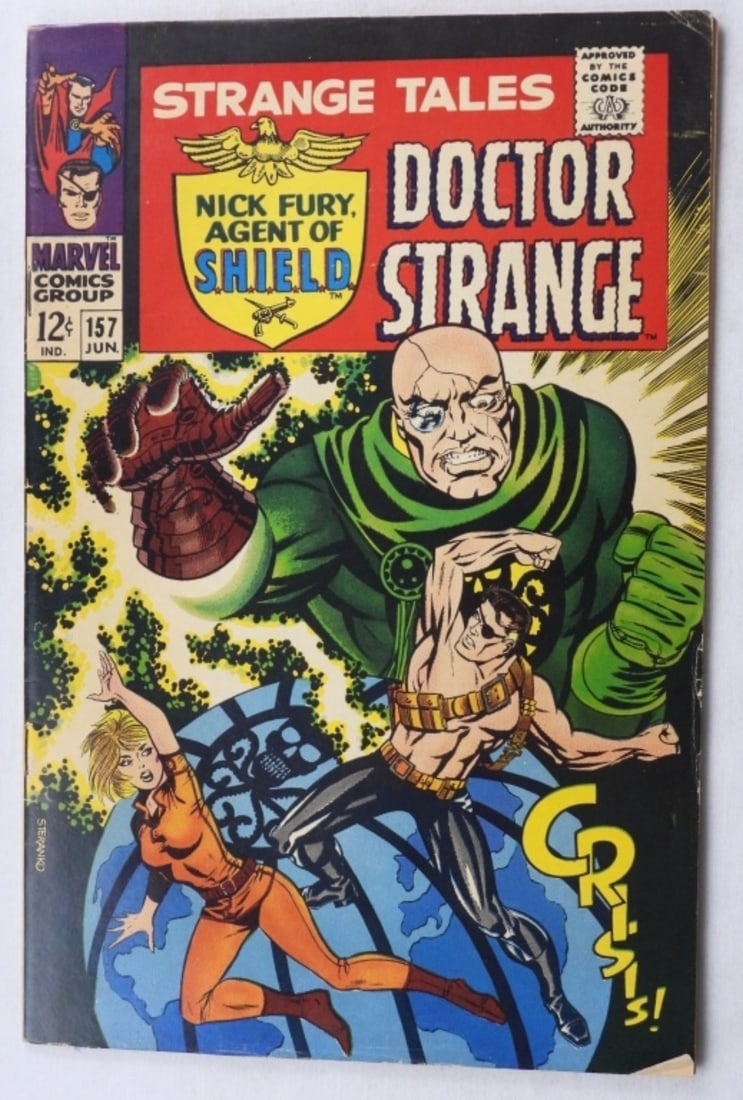 Strange Tales #157 Marvel 1967 G/VG: G/VG condition with crease and bent corners along the comics. First cameo appearance of Living Tribunal