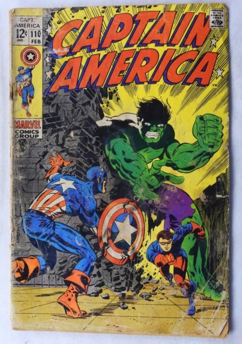 Marvel Captain America Poor: Number: 110 (the cover is detached and in bad shape. The rest of the comic is good.)