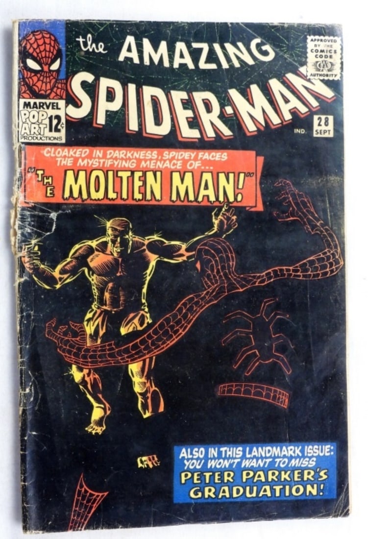 The Amazing Spider-Man Silver Age P-G: Number: 28 (There is wear along the spine and a small rip on the cover.