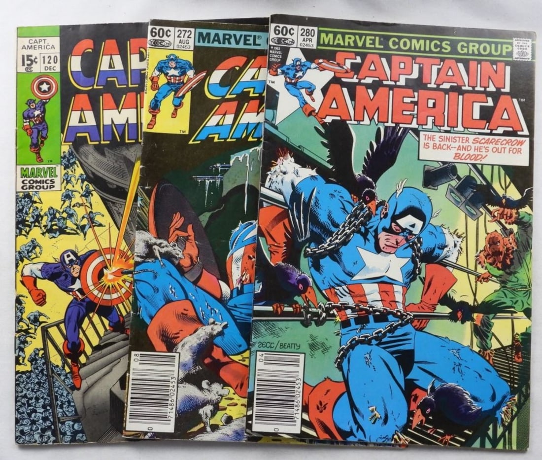 (3) Captain America Comics G-VG: Numbers: 120, 272, & 280