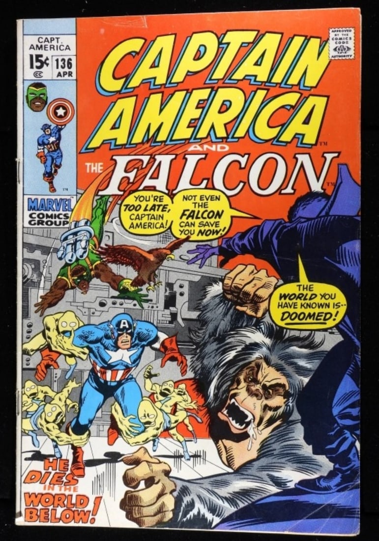 Captain America & The Falcon #136 (G/VG): 15-cent issue. #136 G/VG condition with creases and water fading