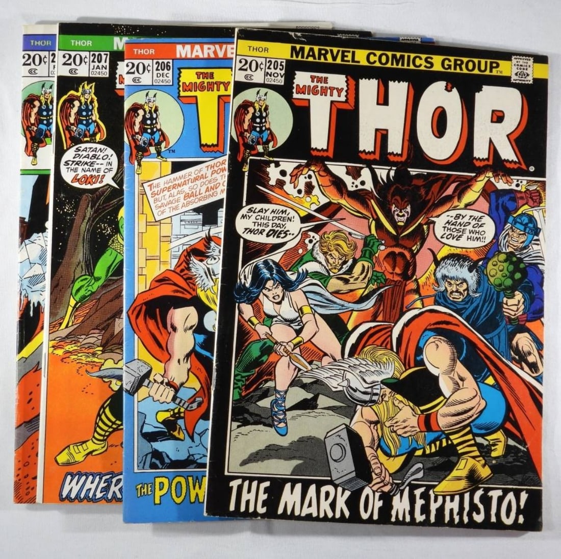 (4) Bronze Age The Mighty Thor 205-208: Crisp colors