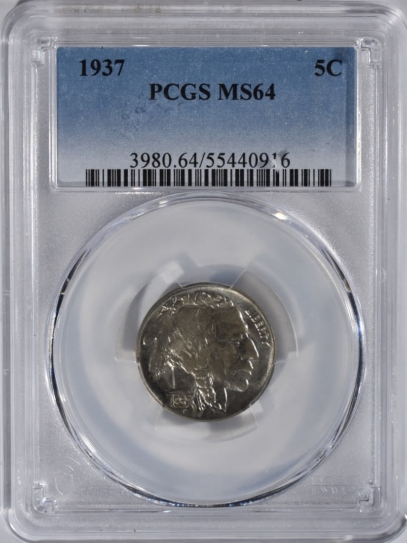 1937 Buffalo Nickel, PCGS MS-64: Bid live now!