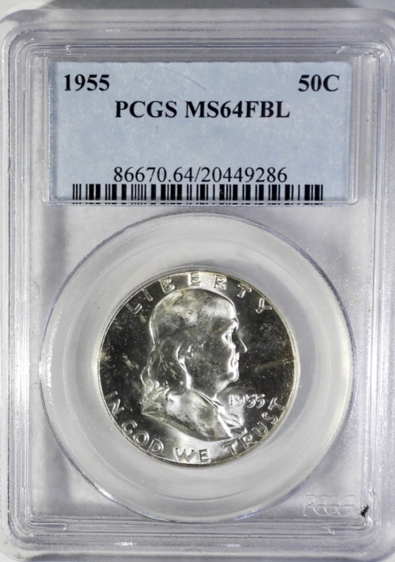 1955 Franklin Half Dollar PCGS MS64FBL (1 of 2)