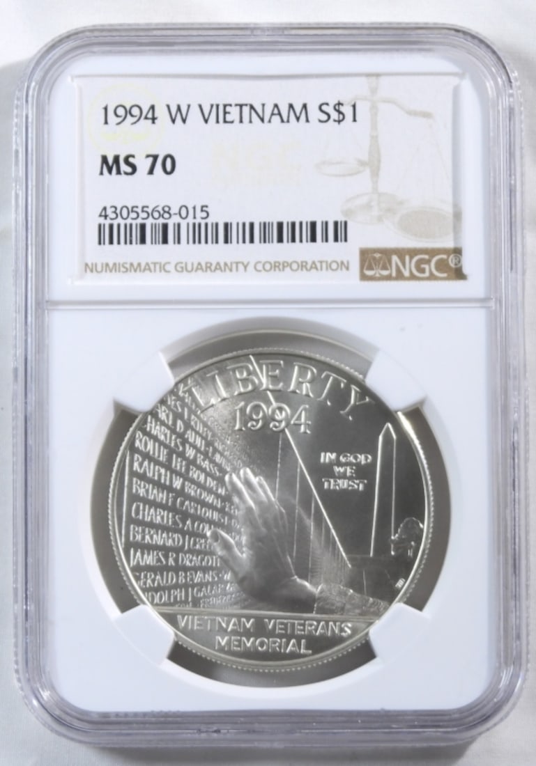 1994 -W Vietnam Commem $1, NGC MS-70: Bid now