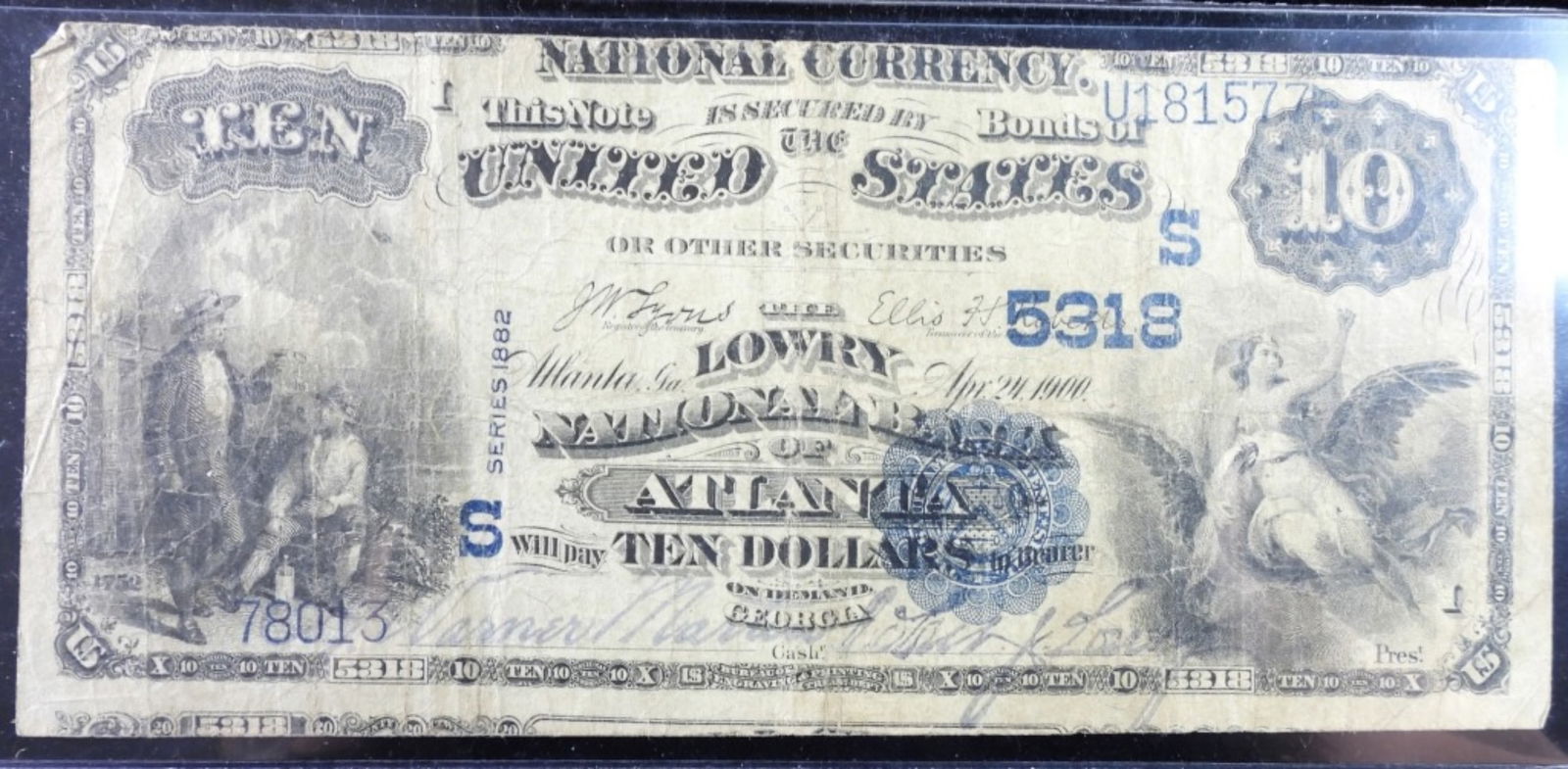 1882 $10 Atlanta, Georgia Obsolete Note: Get yours today