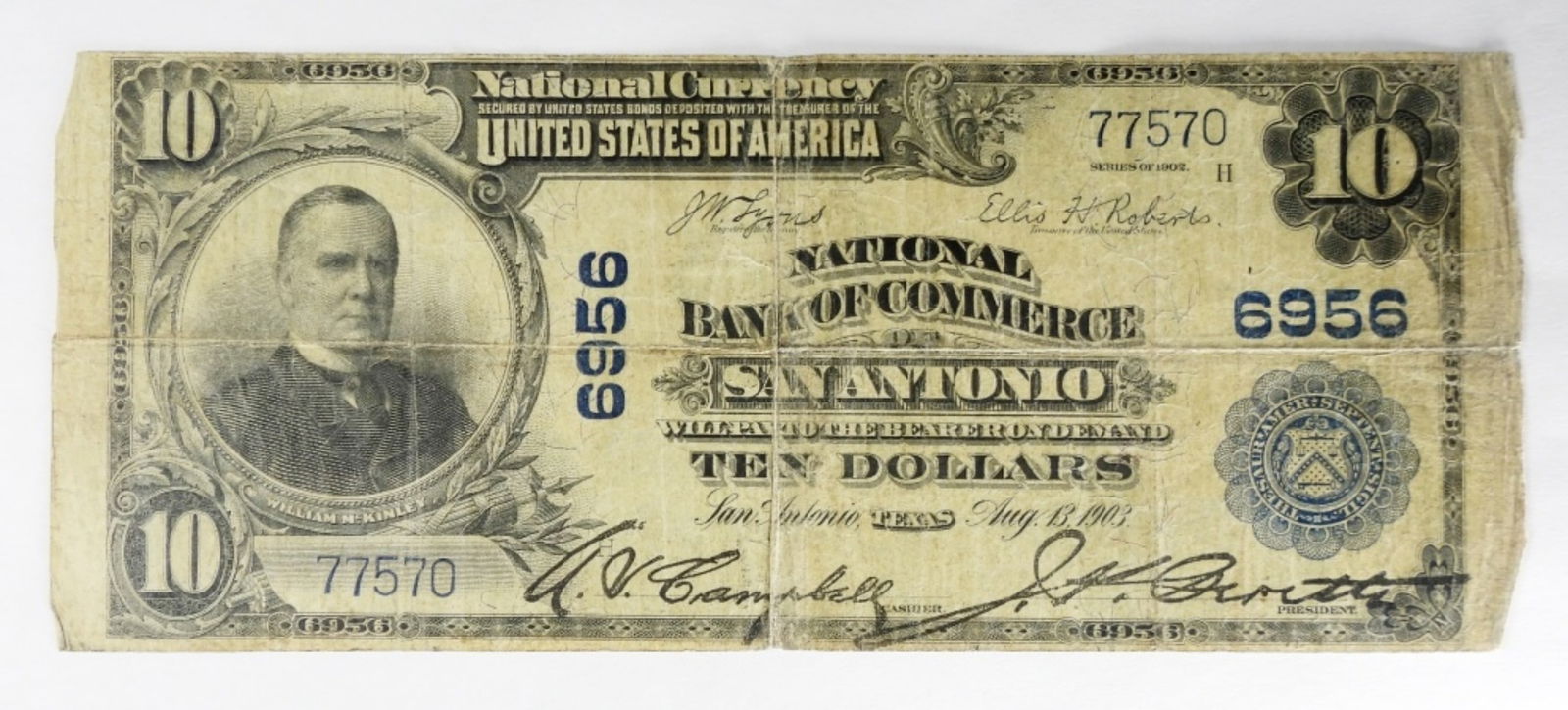 1902 $10 San Antonio, TX Nat'l Note: Charter 6956