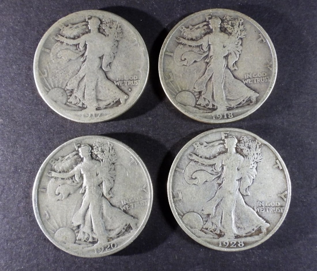 (4) Better Date Walking Liberty Half Dollars (1 of 2)