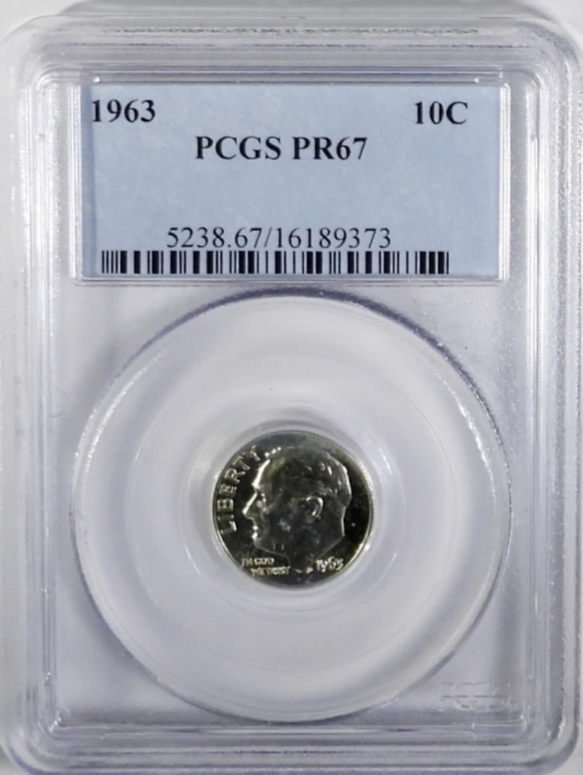 1963 ROOSEVELT DIME PCGS PR67 (1 of 2)