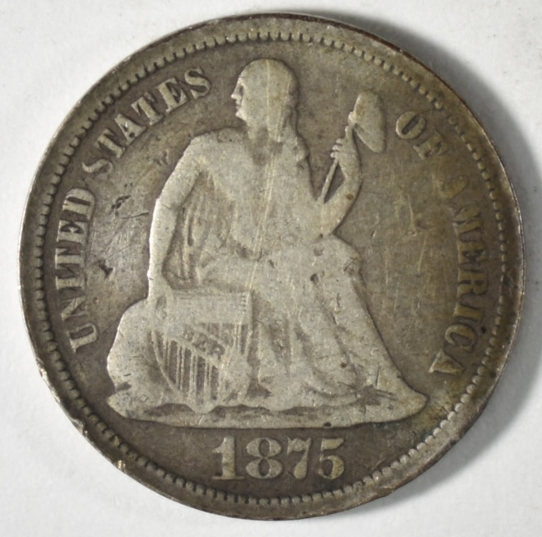 1875 Love Token on Seated Dime: Follow us on Facebook, Instagram, X, and TikTok.