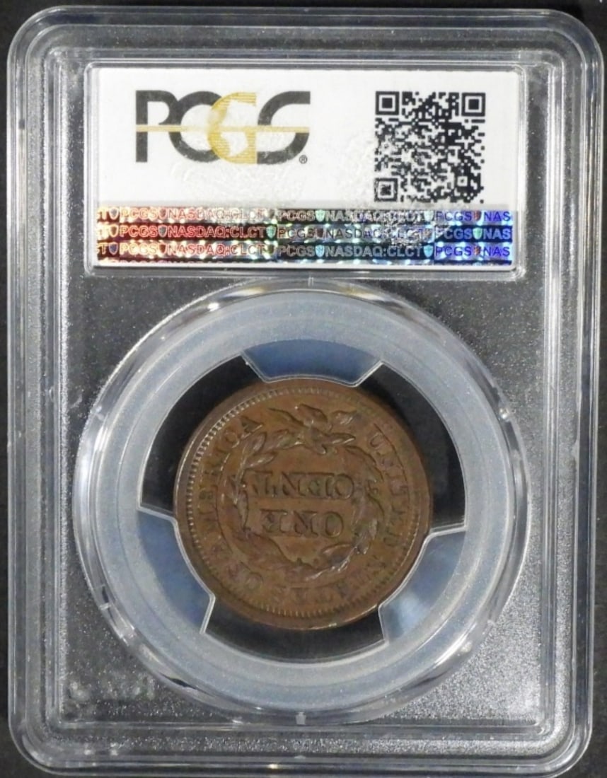 1850 Large Cent, PCGS AU-58 - 2