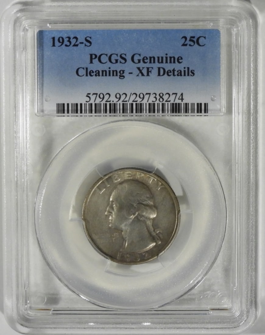 1932-S Washington Quarter, PCGS XF Details: Cleaned