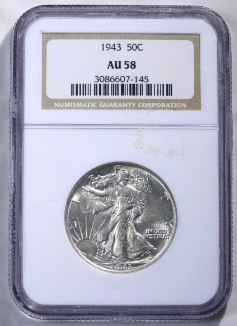 1943 Walking Liberty Half, NGC AU-58: Shop the number 1 Auction House