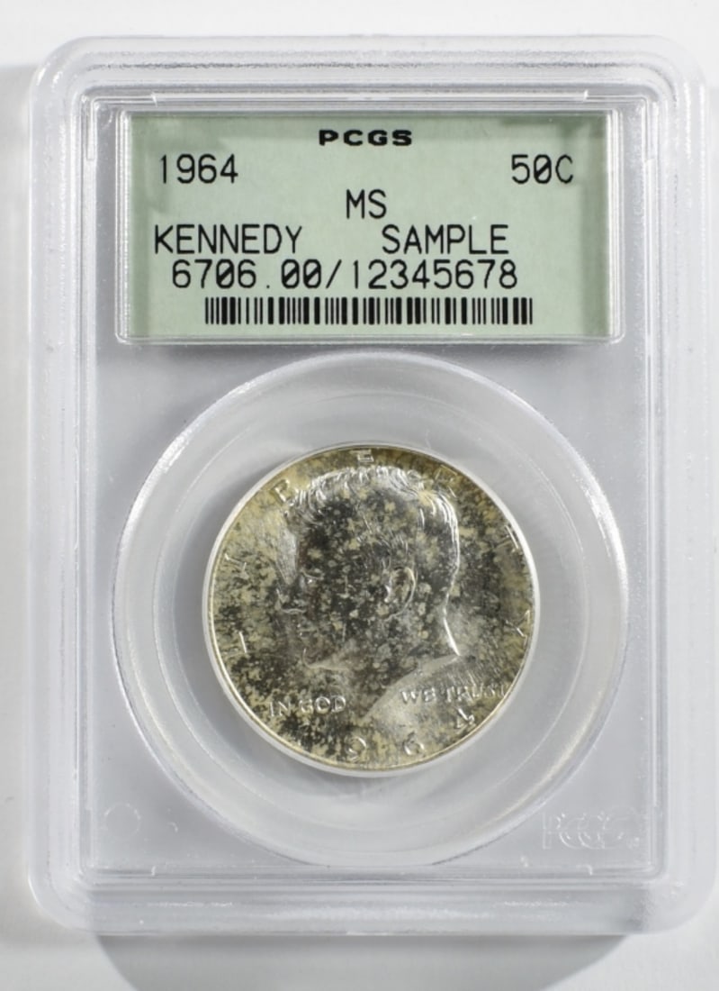 1964 Kennedy Half, PCGS MS Sample: Old Green Holder