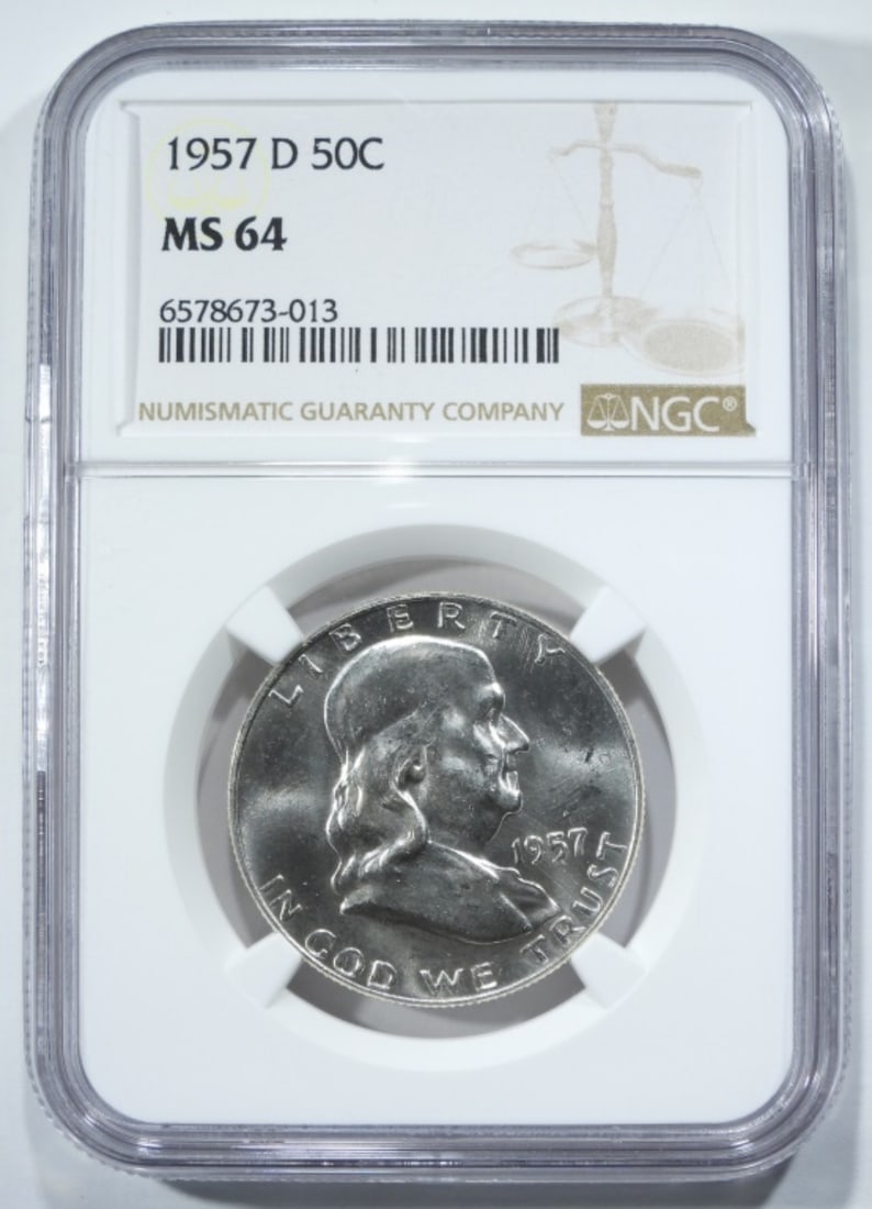 1957-D Franklin Half, NGC MS-64: Your #1 shop for all things collectible.