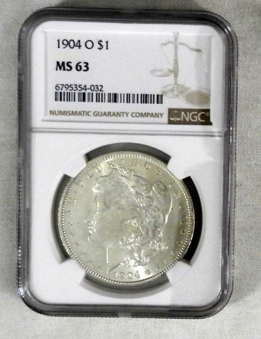 1904-O Morgan Dollar NGC MS-63: Bid live now