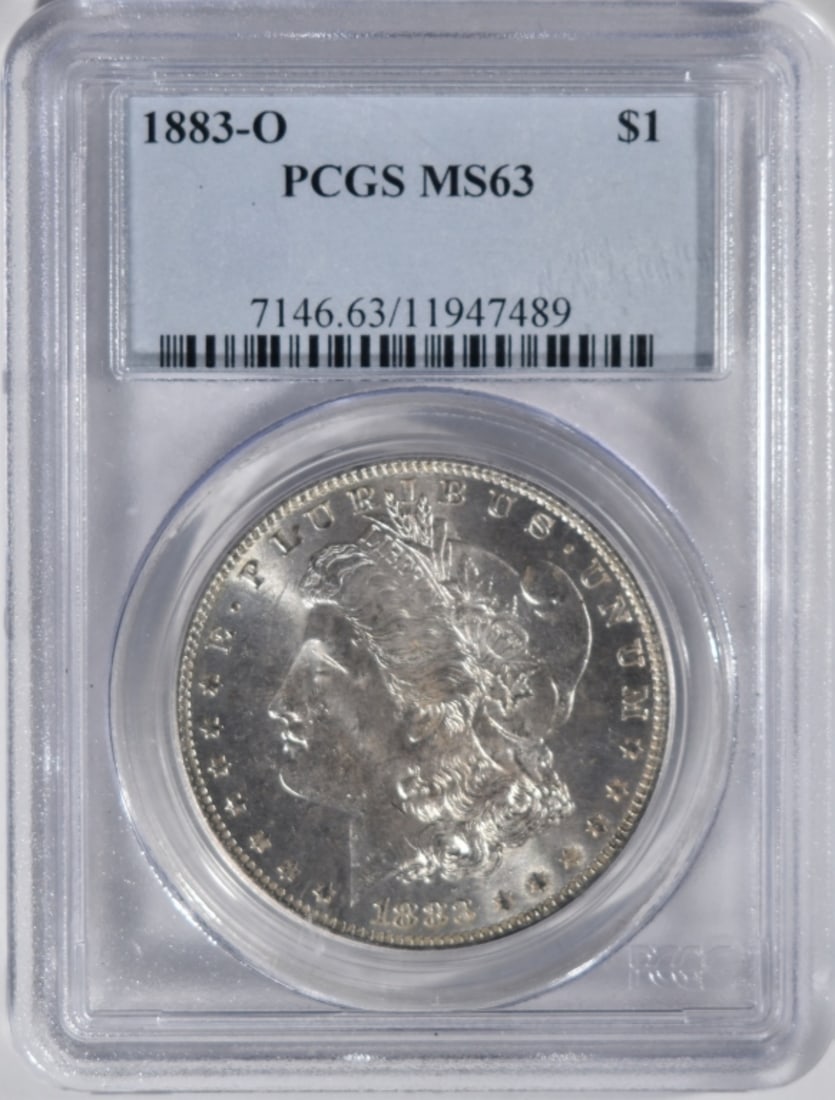 1883-O Morgan Dollar, PCGS MS-63: Follow us on Facebook, Instagram, X, and TikTok.