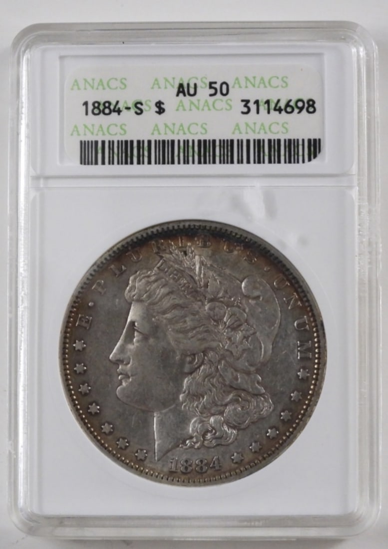 1884-S Morgan Dollar ANACS AU 50: Check out our new site @ live.vintageauctionsonline.com