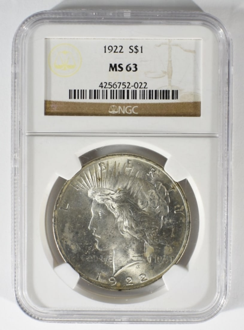 1922 Peace Dollar, NGC MS-63: Top-rated online Auction House.