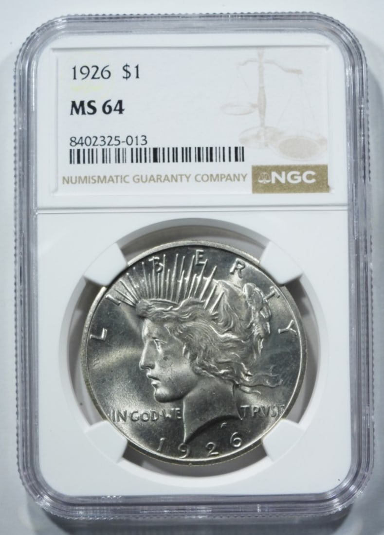 1926 Peace Dollar, NGC MS-64: Bid live now!