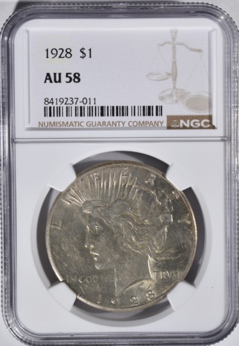1928 Peace Dollar, NGC AU-58: Bid with Vintage Auctions!